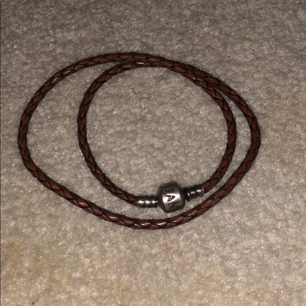 Pandora leather wrap charm bracelet